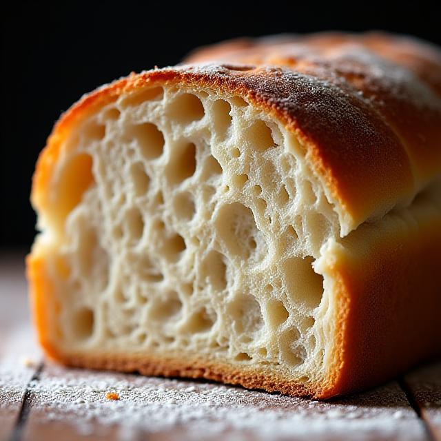 Dettaglio alveolatura del pane artigianale