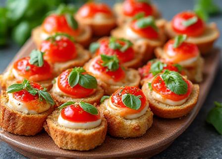 Selezione di finger food salati e pizzette artigianali