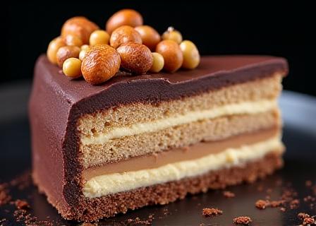 Fetta di torta artigianale alla nocciola