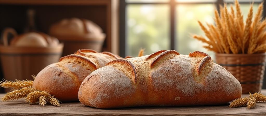Un banco di pane artigianale con atmosfera accogliente