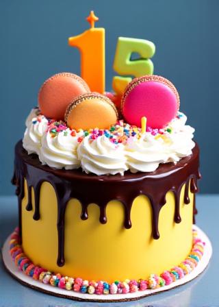 Torta di compleanno colorata per bambini